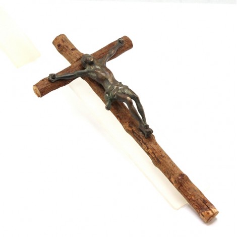 vechi crucifix colonial spaniol. vlastari de salcie & bronz. cca 1900 Argentina